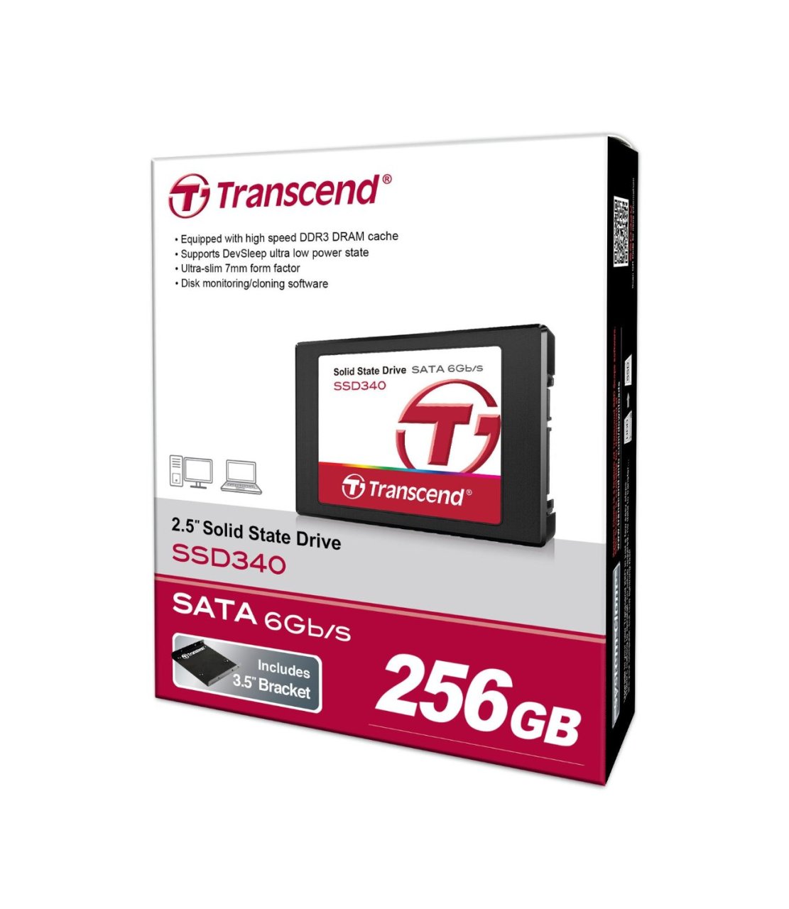 Vente flash Disque SSD Transcend TS256GSSD340 256 Go 89€90