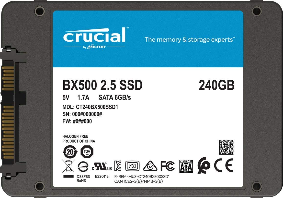 SSD Crucial BX500 240Go (3DNAND) à 28€82 @ Amazon