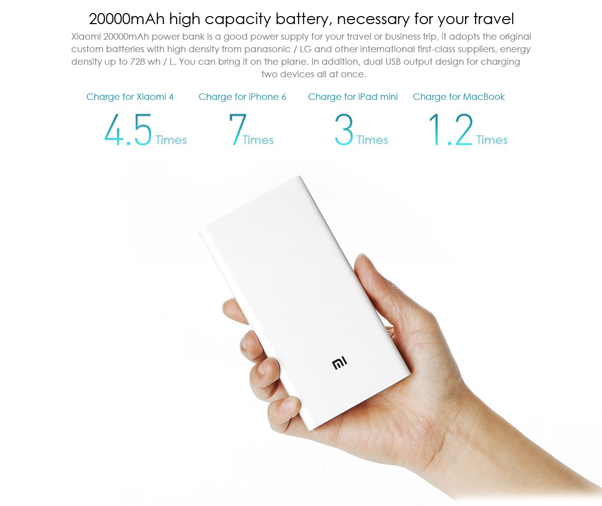 Batterie Externe Xiaomi Mi 20000mAh Power Bank charge rapide idéale Pokemon Go à 23€20 