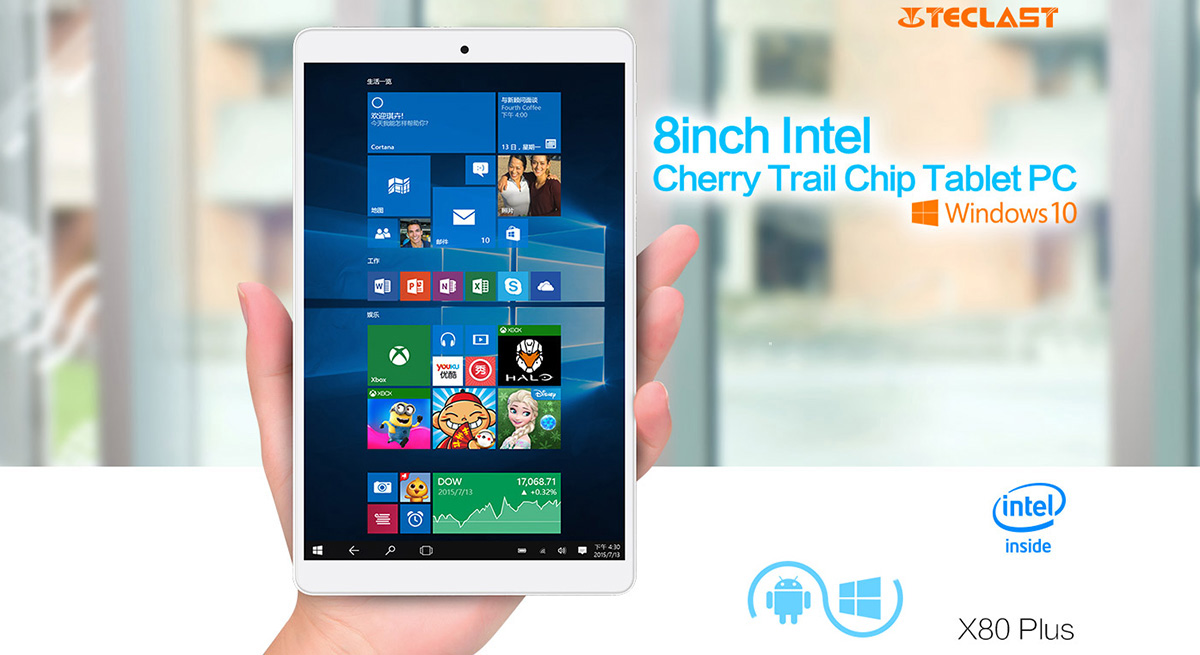 Tablette Dual Boot Teclast X80 Plus, 8 pouces Android et Windows 10 à 68€