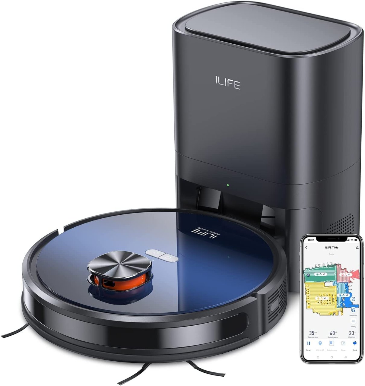 ILIFE T10s Robot aspirateur serpillière avec station de vidage automatique à 209,99€ Stock EU