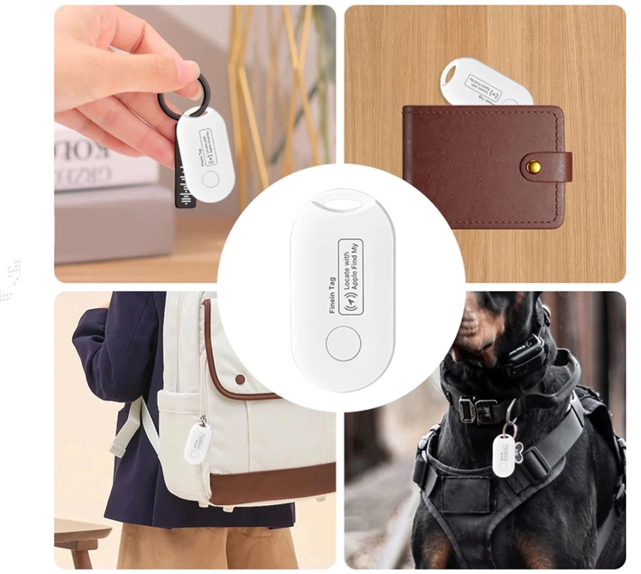 Lot de 4 trackers bluetooth/Apple Find Me, type Airtag, certifiés MFI à 18,59€