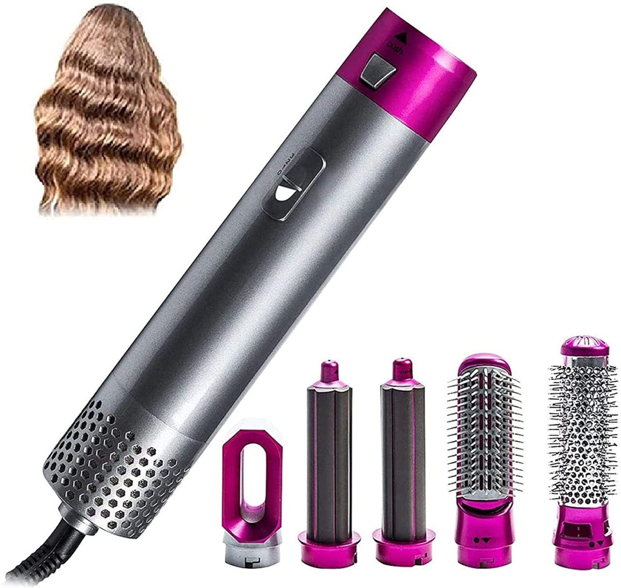 Brosse soufflante 5 en 1, Sèche-cheveux et boucles à 49€