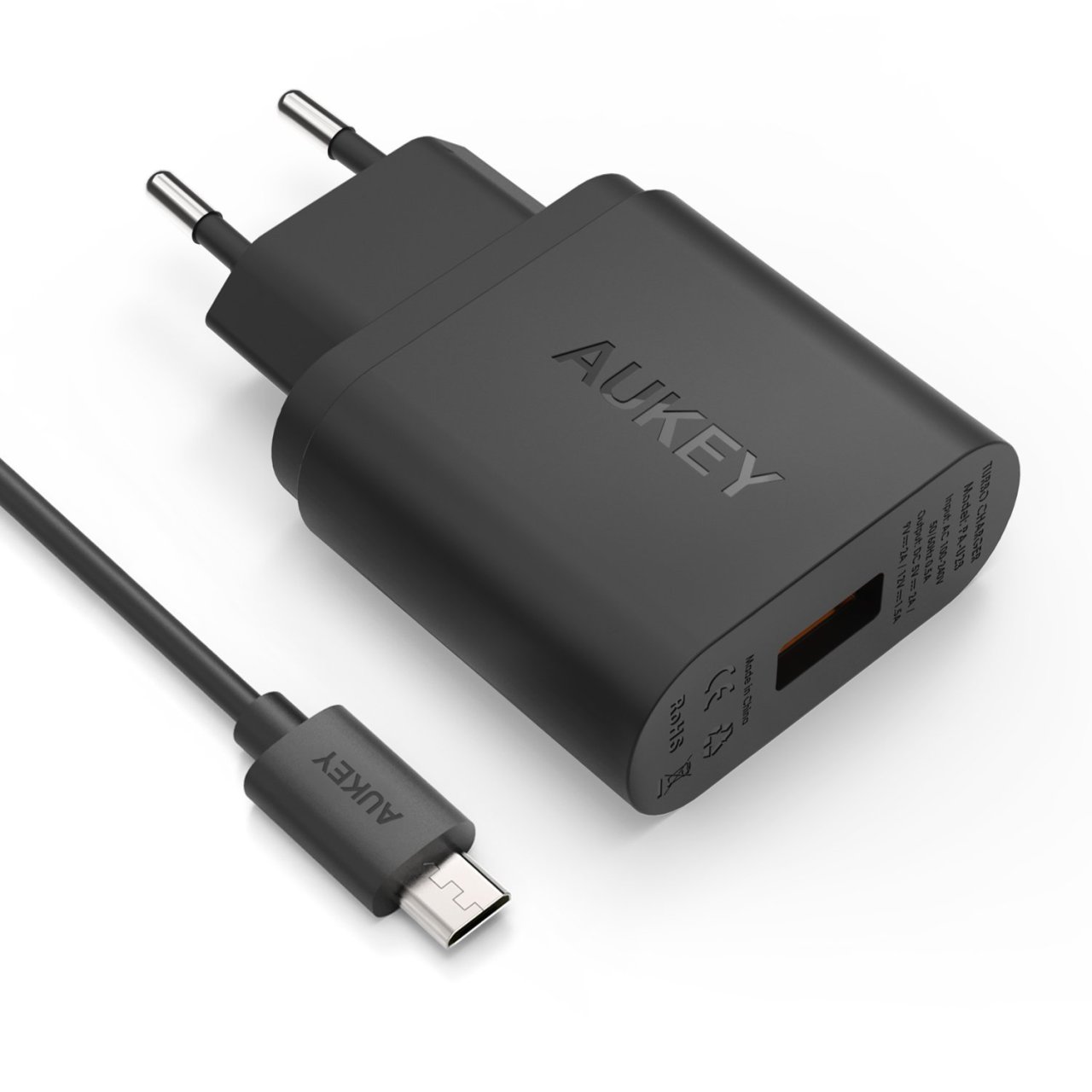 Chargeur USB rapide AUKEY Quick Charge 2.0 18W certifié Qualcomm, câble Micro USB inclut 5€99