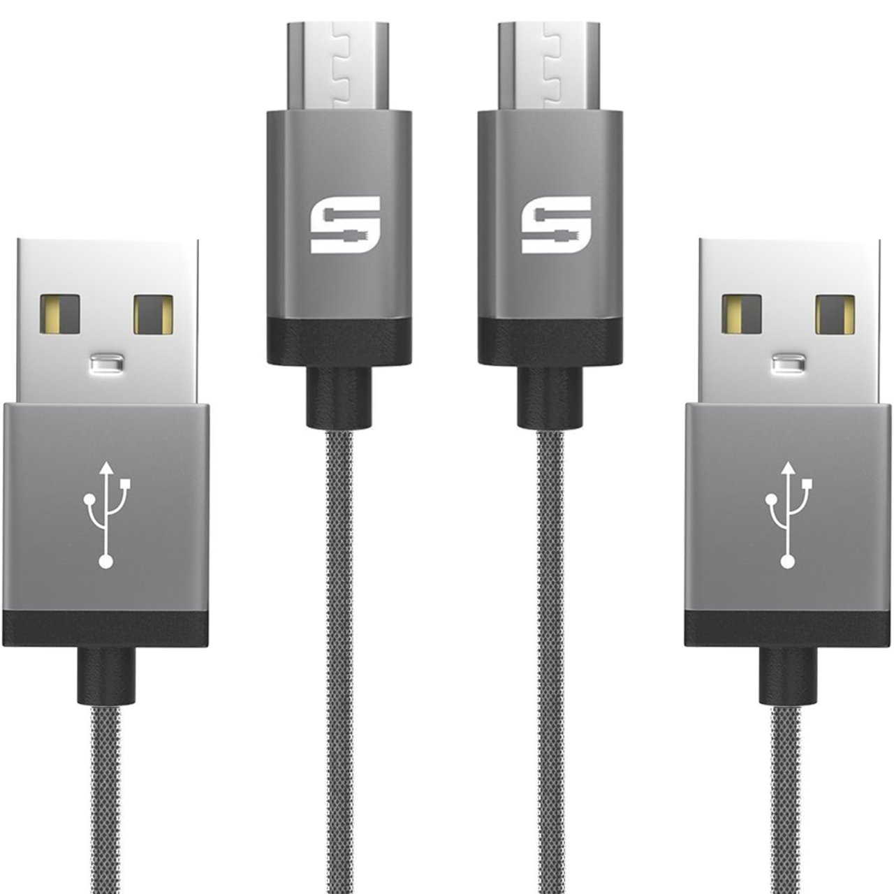 Pack 2 câbles Micro USB Nylon tressé Syncwire à 6€79