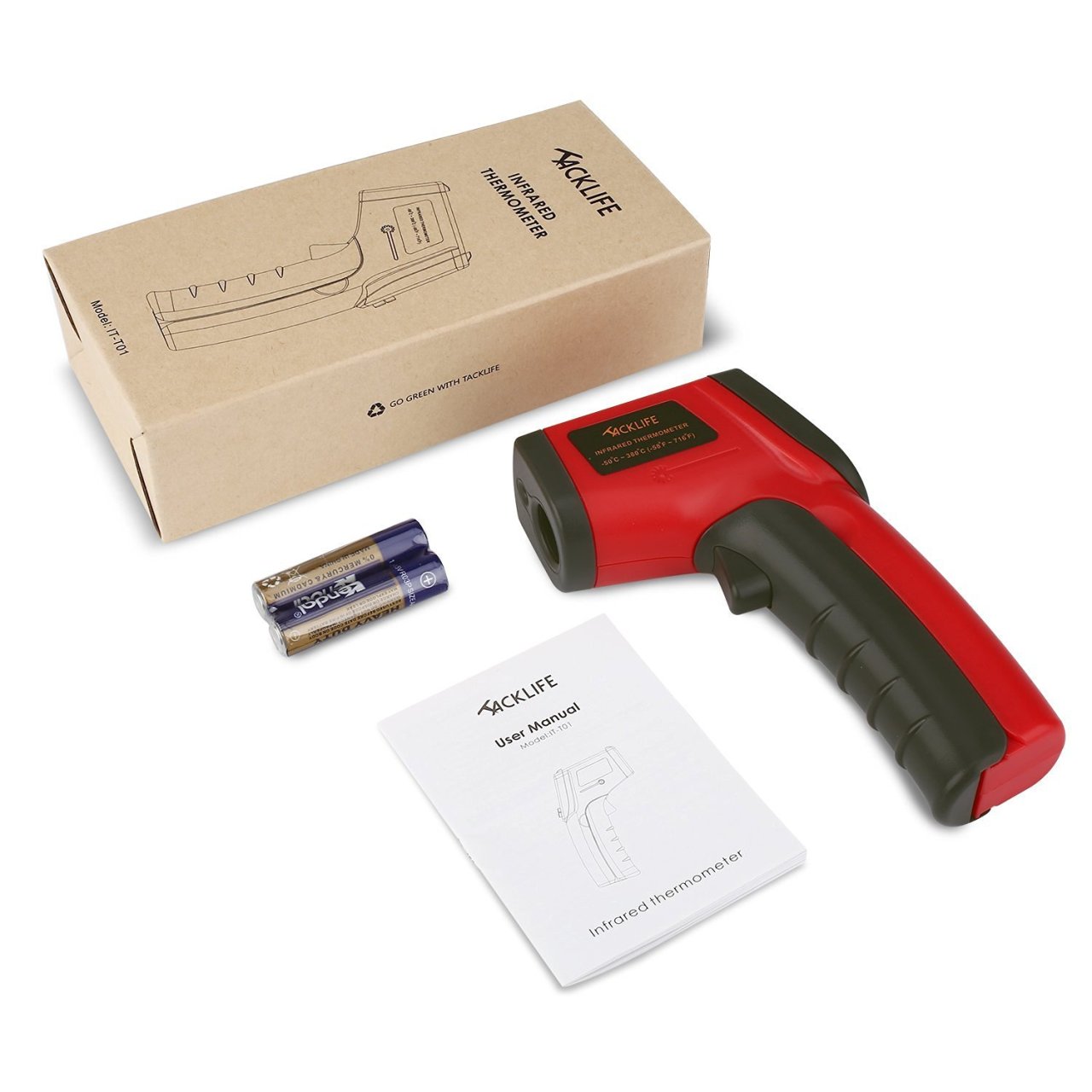 Thermomètre Infrarouge TACKLIFE Sans Contact Laser mesures -50° à 380° à 7€99 @ Amazon