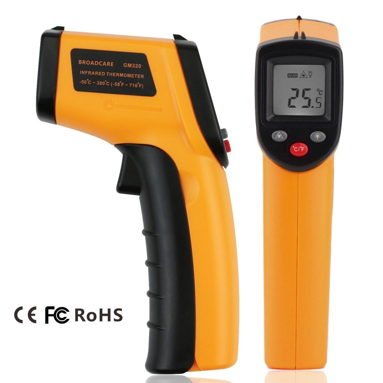 Thermomètre Infrarouge Sans Contact Laser mesures -50° à 380° à 10€99 @ Amazon