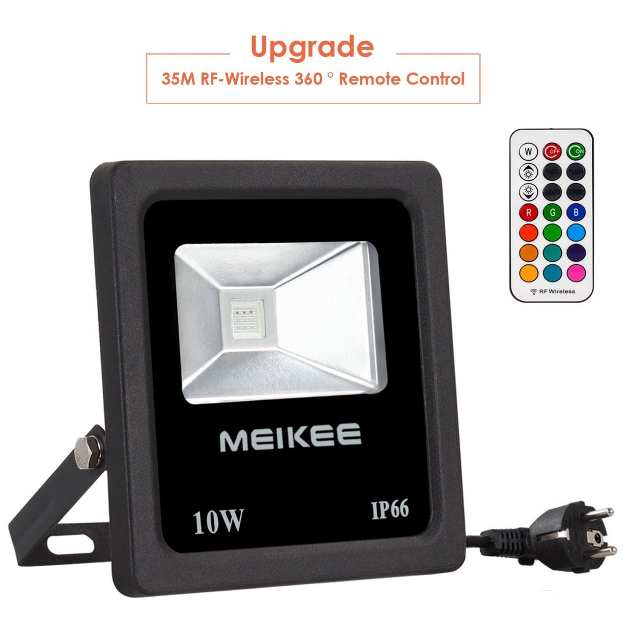 Projecteur extérieur LED IP66 MEIKEE 16 couleurs et télécommande à 9€99 @ amazon