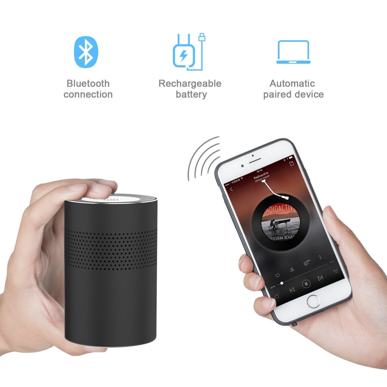 Mini Enceinte sans fil Bluetooth autonome 5W lecteur micro SD Stéréo 360° à 15,99€ @ Amazon