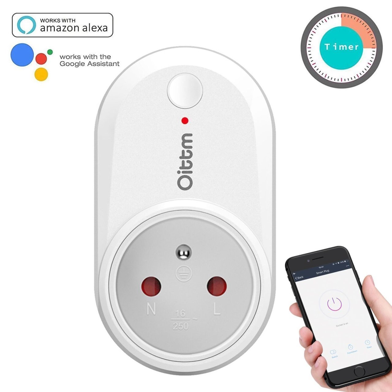 Prise intelligente Oittm commandable par smartphone et google Home dès 12€59 @ Amazon