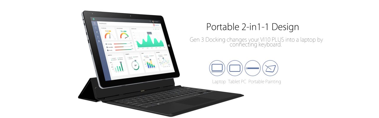 Chuwi Vi10 Plus Remix OS, tablette hybride vente flash à 128€19