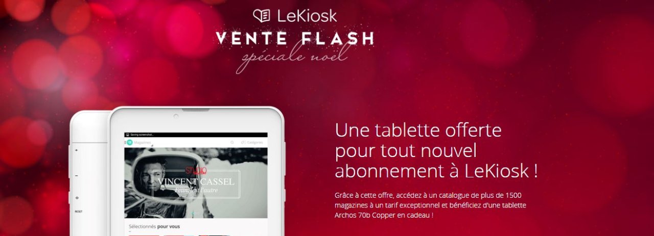 Tablette Android Archos 70B Cooper 3G gratuite, 10 crédits pour abonnement 11 mois LeKiosk (9€99 par mois)