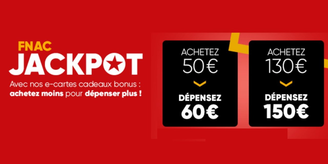 Carte Cadeau Fnac / Darty, 60€ pour 50€, 150€ pour 130€ 