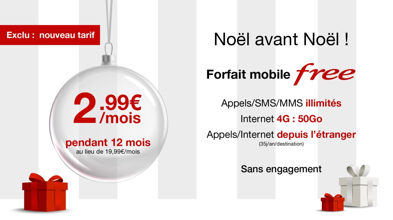 Vente Privée Free Mobile 2€99 Appels/SMS/MMS illimités Internet 4G