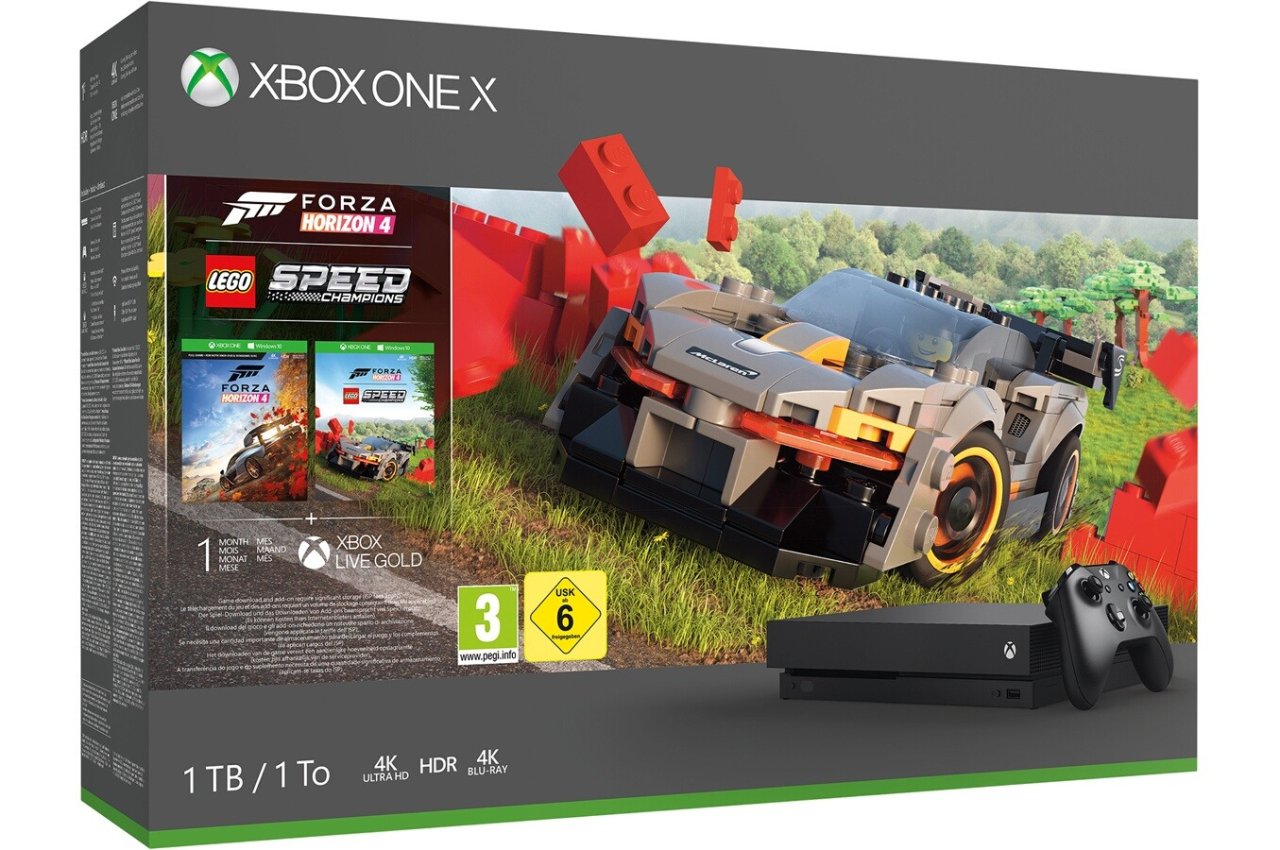 Microsoft Xbox One X 1 To +Forza Horizon 4 , DLC LEGO + 1 mois Xbox Live Gold et Xbox Game Pass à 249€99