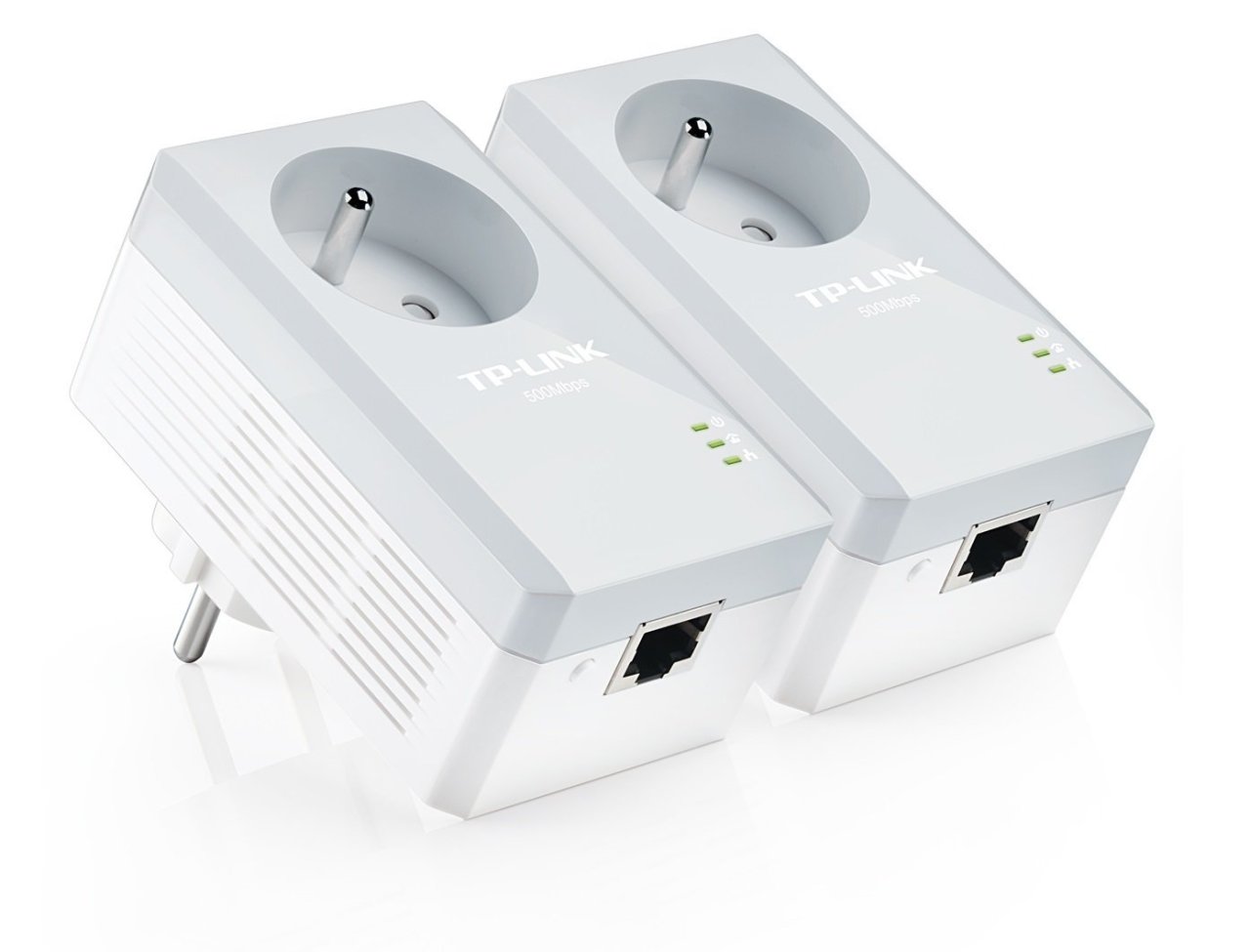 Pack de 2 Mini Adaptateurs TP-LINK CPL 500 Mbps , prise Intégrée à 26€90 livrés