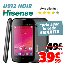 Smartphone Hisense U912 4 pouces, double coeur 39€99