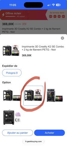 Modèle à choisir à la mise en panier pour 2Kg de PETG