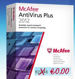McAfee AntiVirus Plus 2012 gratuit (valeur 27€48)