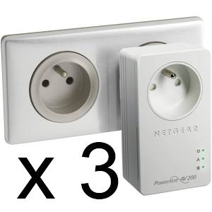 Kit 3 adaptateurs CPL Nano prise femelle XAVT1601 49€90 livré