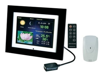 Cadre photo numérique avec station météo Ecran 8" 800 x 600 Bresser DPF 820W -70% (27€35)