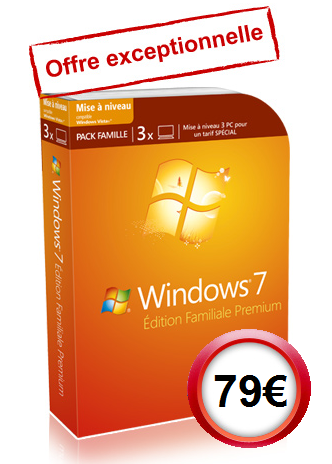 Windows 7, 3 licences pour 79 € livré !