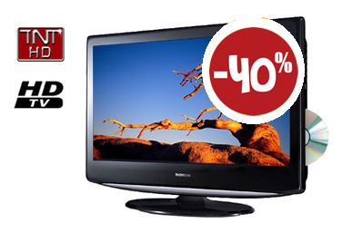 TV LCD 19 pouces de marque avec DVD intégré et USB en soldes jusque -40%