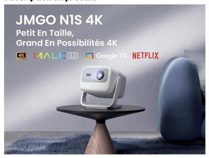 JMGO N1S 4K : le projecteur triple laser 4K à 799 € écran offert