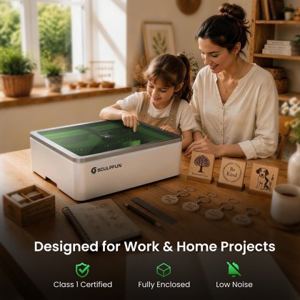 SCULPFUN E1, Pro et Dual : de nouvelles graveuses laser fermées qui défient xTool et Creality dès 429€