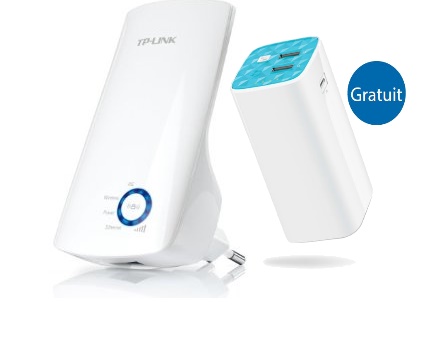 Répéteur TP-Link TL-WA850RE à 23€90, une batterie externe TL-PB10400 10400mAh + offerte (val 28€) !