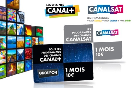 1 mois de Canal Plus ou CanalSat à 10€ en prépayé (-75%)