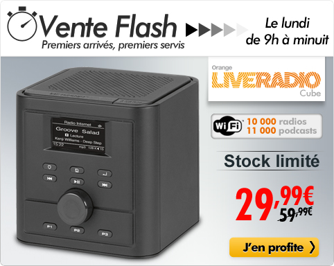 Vente flash Radio Internet Liveradio Cube 33€89 livré !