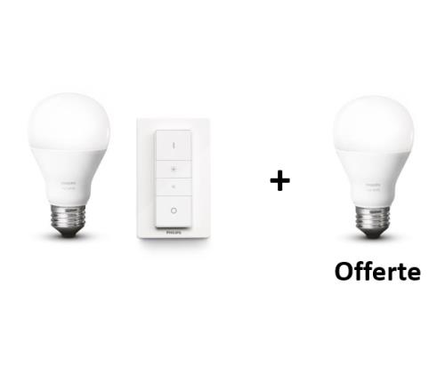 Kit variateur Philips Hue dimming avec 2 Ampoules E27 LED à 39€99 @ FNAC 