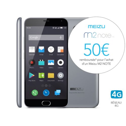 Smartphone Meizu M2 NOTE Argent à 94€99 livré (ODR 50€)