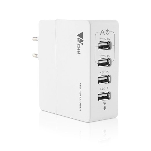 Chargeur mural USB 4 ports intelligents Aukey 30W 5V/6A 6€99 @ Amazon