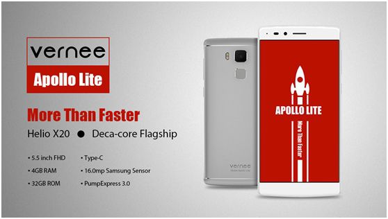 Nouveau Smartphone Vernee Apollo Lite 10 coeurs au décollage, « More than Faster » selon le slogan