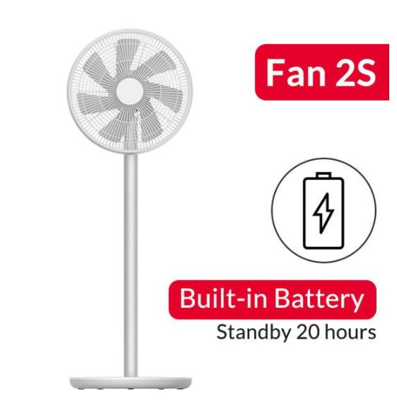 Ventilateur Xiaomi SmartMI 2S, silencieux, 100 vitesses, mode batterie, connecté et sans fil à 66,27€ port compris de France