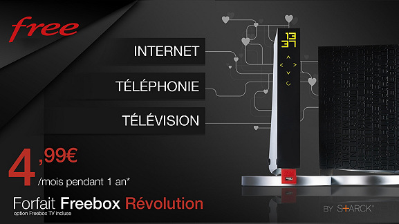 Vente Privée FREE ADSL abonnement Freebox Révolution à 4.99€
