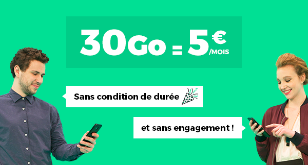 Forfait mobile RED by SFR Appels/SMS/MMS illimités, 30 Go en 4G Sans engagement et à vie 5€ mensuel