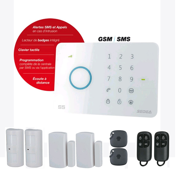 Alarme complète avec transmetteur GSMSEDEA S5 à 145€ livrée