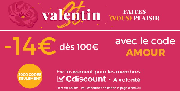 14€ de réduction dès 100€ d'achat sur tout CDISCOUNT membres CDAV