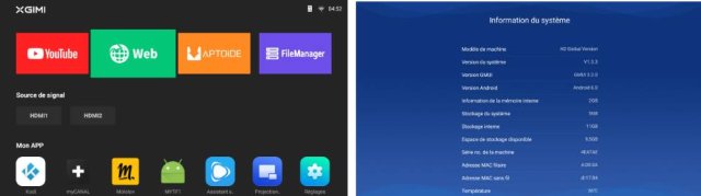 l'interface du H2 basée sur Android 6
