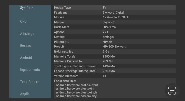 Au coeur du Da Vinci 1 PRO, une box GoogleTV