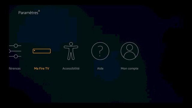 Le menu réglage, allez sur Ma Fire TV