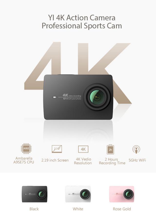 Grande vente Xiaomi YI, Caméra sport YI 4K à 186€, nouvelle YI 2K à 66€54 !