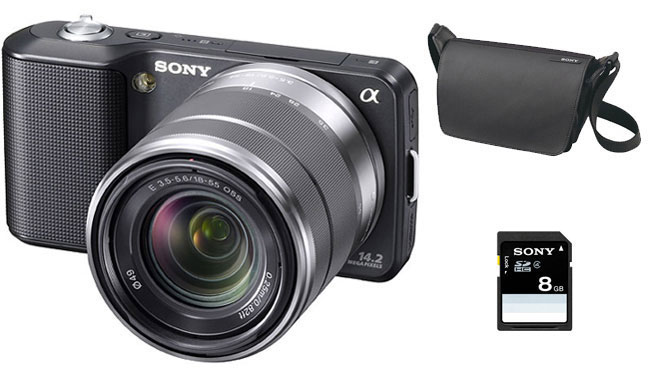 Super promo : Sony NEX-3K Noir + Obj. Stabilisé Sony E 18 - 55 mm f/3.5 - 5.6 + Sacoche LCS-AX2 + Carte SDHC 8 Go à 299 € (-40%) !