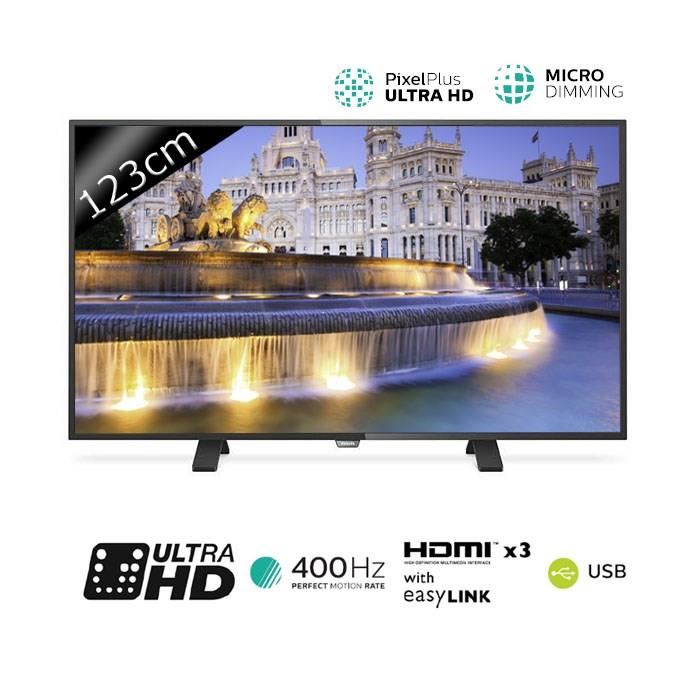 TV PHILIPS 49PUH4900 UHD 4K 599€ et 100€ de bon d'achat
