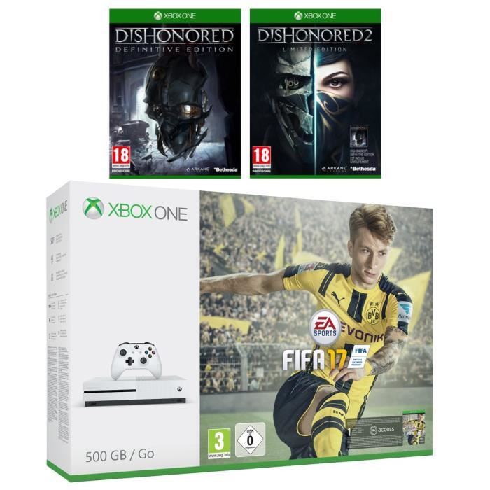 Pack XboX One S FIFA 17 et Dishonored 2 à 249€