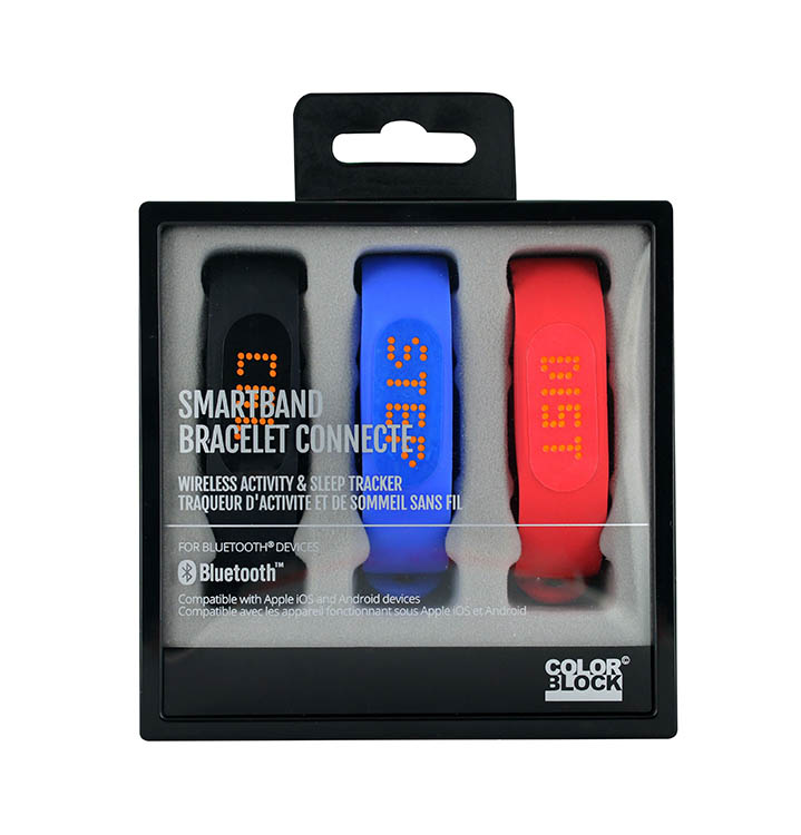 Bracelet connecté Smartband Colorblock 8€99 (et 12€98 les deux)