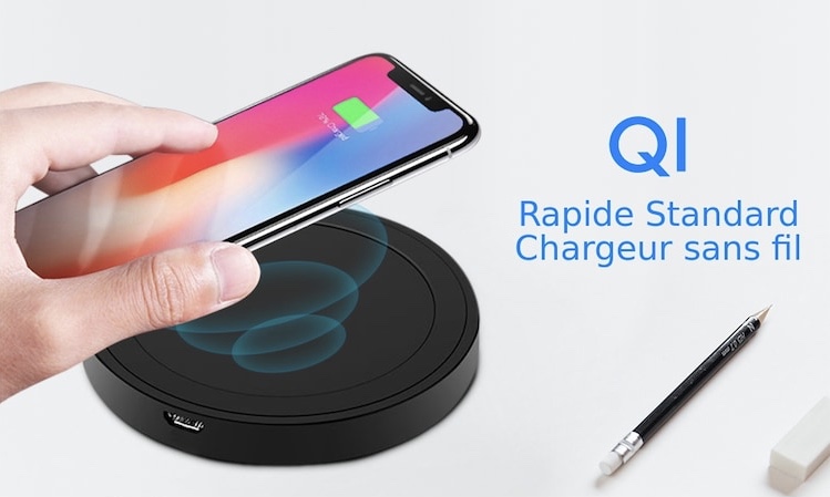 Chargeur QI Sans Fil premier prix à 1€82